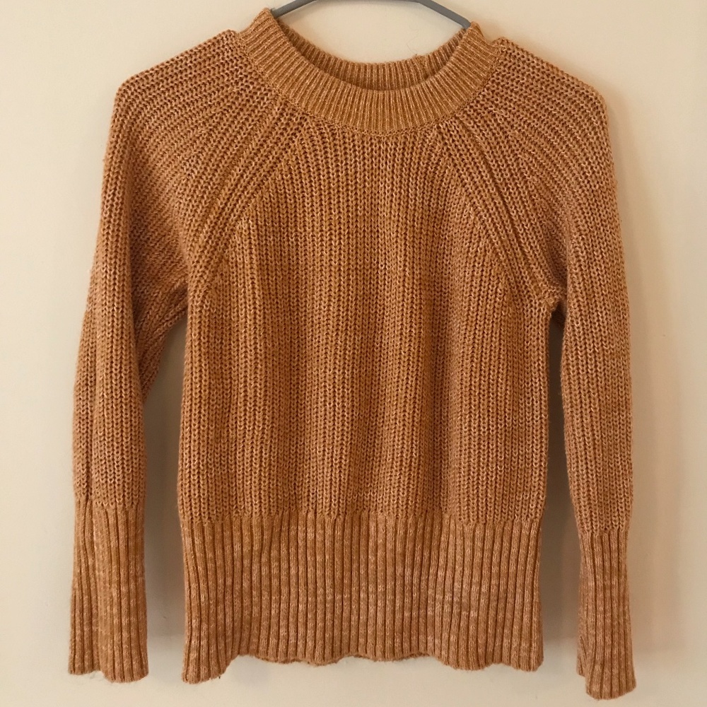 Universal Thread Mustard Yellow White Knit Sweater